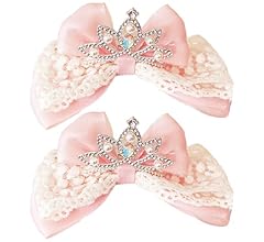 新品　2個セットティアラリボンバレッタヘアピン Amazon.co.jp: ティアラ付きリボンクリップ 2個セット ヘアピン